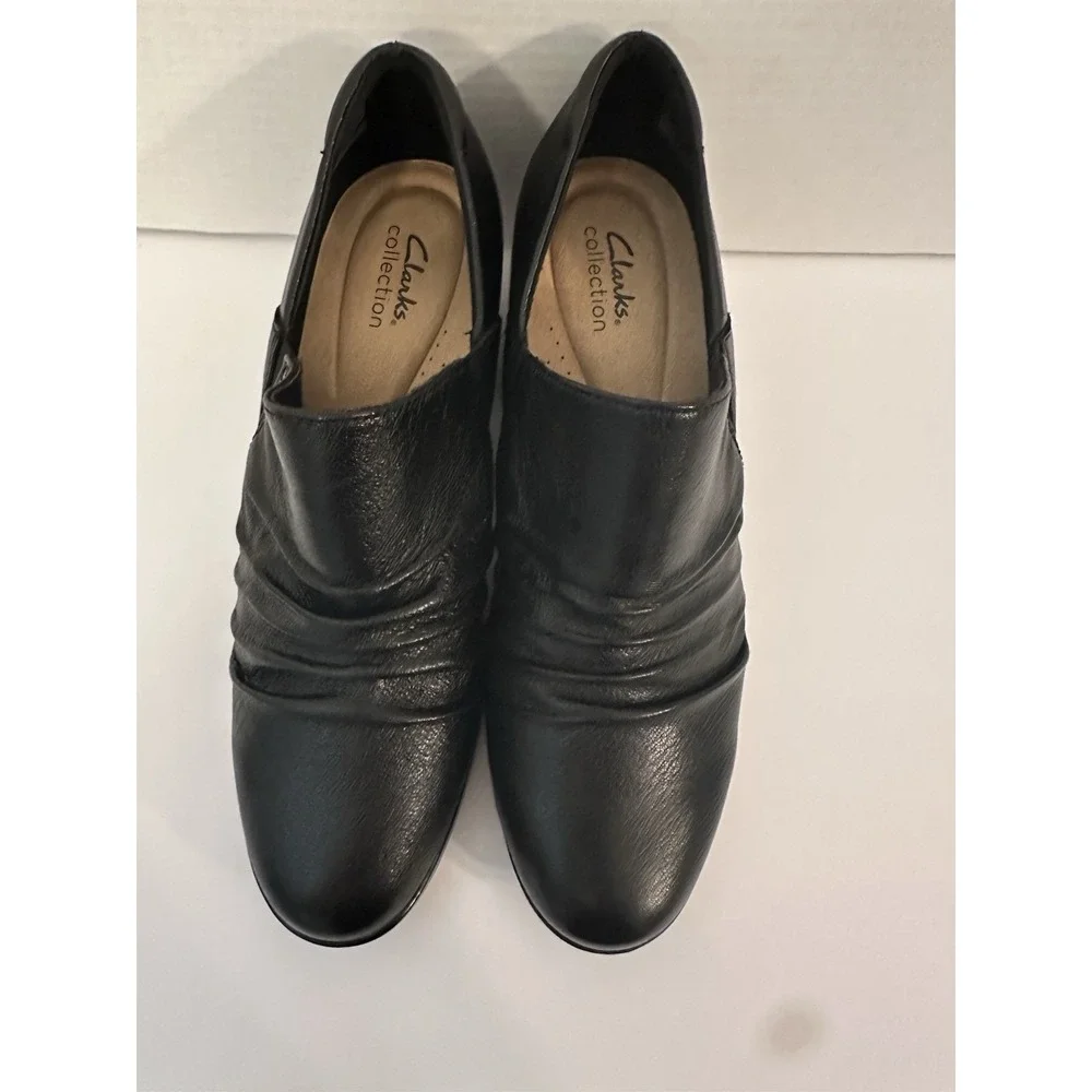 NWOB Clarks Women's Emily2 Cove Pump Size US 11M Black Leather - Picture 2 of 8